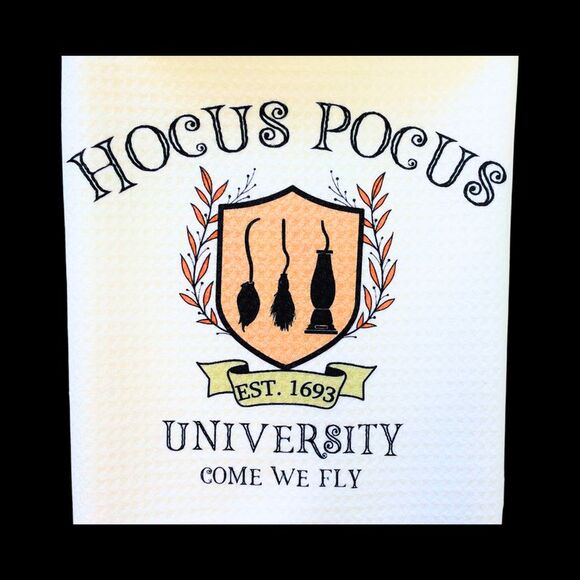 HP Hocus Pocus University Halloween Waffle Weave Kitchen Towel - Picture 1 of 5